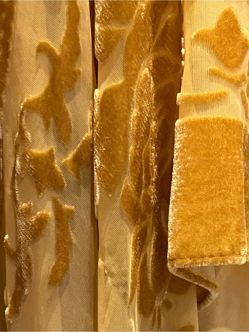 Free People Golden Yellow Velvet Burnout Kimono - Picture 3 of 5